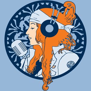 Women in headphones (2018 KGLT logo)