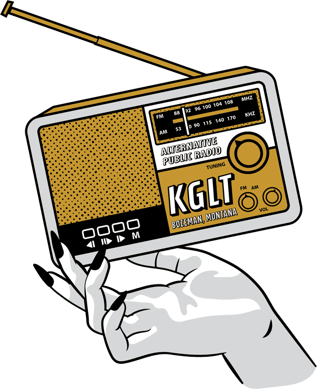 KGLT 2019 radio in hand logo